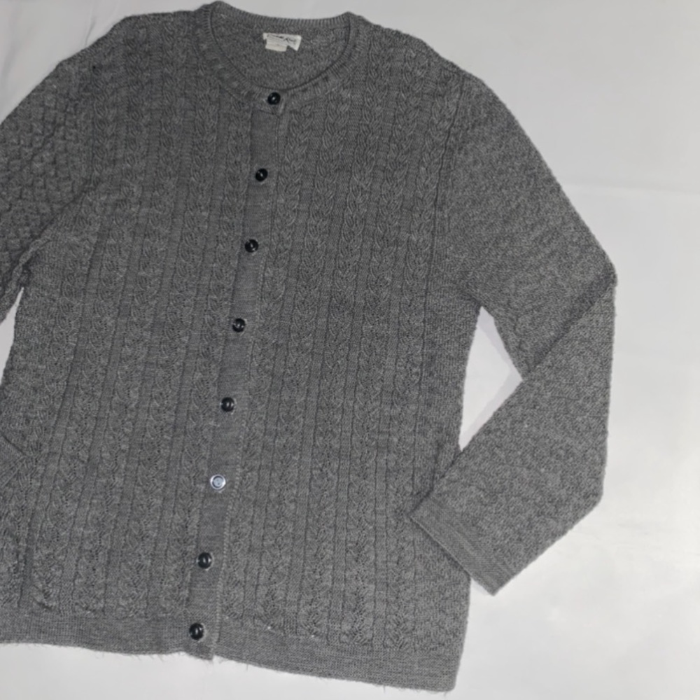 Vintage Cuddle Knit Cable Knit Sweater Cardigan View 3